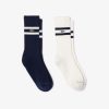 Chaussettes | LACOSTE Chaussettes Unies Avec Rayures Contrastees En Maille Cotelee