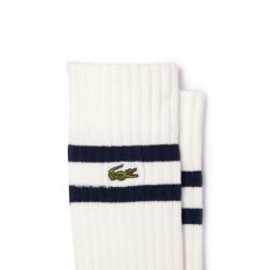 Chaussettes | LACOSTE Chaussettes Unies Avec Rayures Contrastees En Maille Cotelee