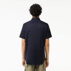 Chemises | LACOSTE Chemise Regular Fit Unie A Manches Courtes En Coton Premium