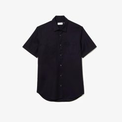 Chemises | LACOSTE Chemise Regular Fit Unie A Manches Courtes En Coton Premium