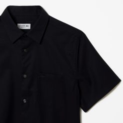 Chemises | LACOSTE Chemise Regular Fit Unie A Manches Courtes En Coton Premium