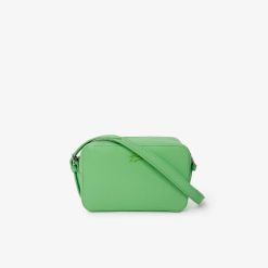 Sacs A Bandouliere | LACOSTE Petit Sac A Bandouliere Unie Chantaco Zippe En Cuir Pique