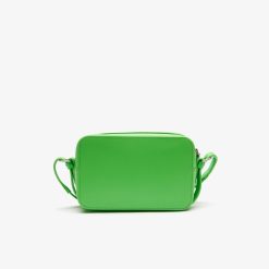 Sacs A Bandouliere | LACOSTE Petit Sac A Bandouliere Unie Chantaco Zippe En Cuir Pique