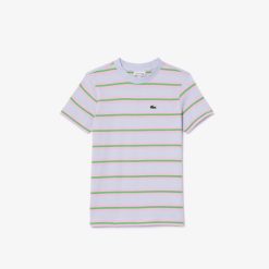 Vetements Fille | LACOSTE T-Shirt Enfant Lacoste Avec Imprime Raye En Jersey De Coton