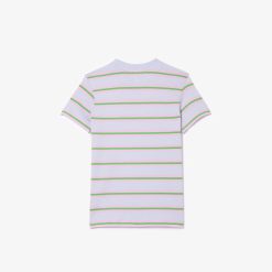 Vetements Fille | LACOSTE T-Shirt Enfant Lacoste Avec Imprime Raye En Jersey De Coton