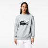 Sweatshirts | LACOSTE Sweatshirt Homme Lacoste Col Rond Imprime Crocodile