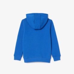 Vetements Fille | LACOSTE Sweatshirt Zippe A Capuche Enfant Lacoste Avec Poche Kangourou