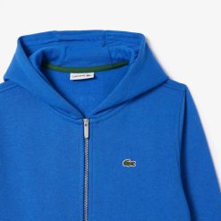 Vetements Fille | LACOSTE Sweatshirt Zippe A Capuche Enfant Lacoste Avec Poche Kangourou