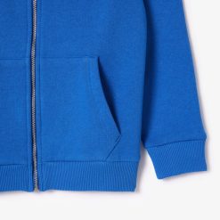 Vetements Fille | LACOSTE Sweatshirt Zippe A Capuche Enfant Lacoste Avec Poche Kangourou