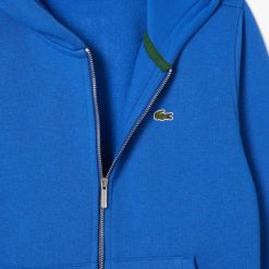 Vetements Fille | LACOSTE Sweatshirt Zippe A Capuche Enfant Lacoste Avec Poche Kangourou