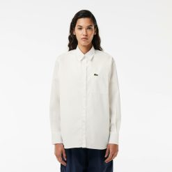 Chemises & Hauts | LACOSTE Chemise Oversize Fit En Popeline De Coton