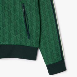 Sweatshirts | LACOSTE Sweatshirt Zippe Paris Col Montant Jacquard Monogramme