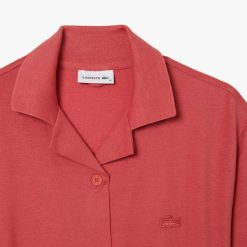 Robes & Jupes | LACOSTE Robe Boutonnee Avec Ceinture Femme Lacoste En Lin Et Coton