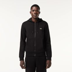 Sweatshirts | LACOSTE Sweatshirt Jogger Zippe Homme En Molleton Lacoste Avec Poche Kangourou