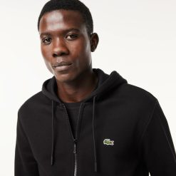 Sweatshirts | LACOSTE Sweatshirt Jogger Zippe Homme En Molleton Lacoste Avec Poche Kangourou