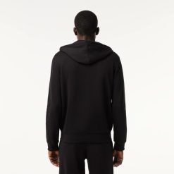 Sweatshirts | LACOSTE Sweatshirt Jogger Zippe Homme En Molleton Lacoste Avec Poche Kangourou