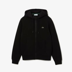 Sweatshirts | LACOSTE Sweatshirt Jogger Zippe Homme En Molleton Lacoste Avec Poche Kangourou