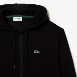 Sweatshirts | LACOSTE Sweatshirt Jogger Zippe Homme En Molleton Lacoste Avec Poche Kangourou