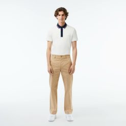 Pantalons & Shorts | LACOSTE Pantalon Chino Imprime Monogramme Straight Fit