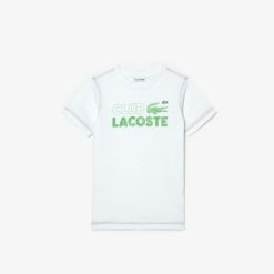 Vetements Fille | LACOSTE T-Shirt Enfant Avec Imprime Et Marquage En Coton Biologique