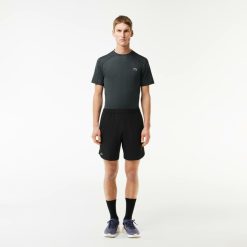 Vetements De Sport | LACOSTE Short A Carreaux Homme Lacoste Sport En Mesh Extensible