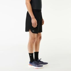 Vetements De Sport | LACOSTE Short A Carreaux Homme Lacoste Sport En Mesh Extensible