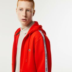 Sweatshirts | LACOSTE Sweatshirt Zippe A Capuche Jogger Homme Classic Fit Avec Bandes Siglees