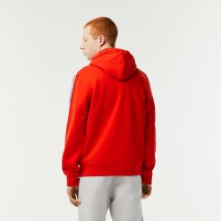 Sweatshirts | LACOSTE Sweatshirt Zippe A Capuche Jogger Homme Classic Fit Avec Bandes Siglees