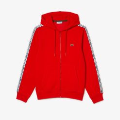 Sweatshirts | LACOSTE Sweatshirt Zippe A Capuche Jogger Homme Classic Fit Avec Bandes Siglees