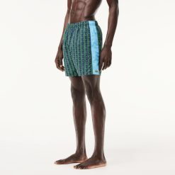 Maillots De Bain | LACOSTE Short De Bain Mi-Long Imprime Monogramme