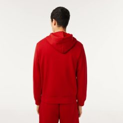 Sweatshirts | LACOSTE Sweatshirt Jogger Zippe Homme En Molleton Lacoste Avec Poche Kangourou