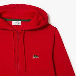 Sweatshirts | LACOSTE Sweatshirt Jogger Zippe Homme En Molleton Lacoste Avec Poche Kangourou