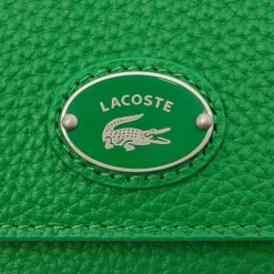 Portefeuilles & Petite Maroquinerie | LACOSTE Porte-Monnaie A Rabat Femme Lacoste En Cuir Graine