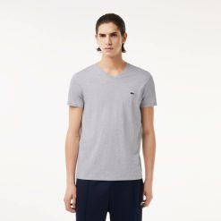 T-Shirts | LACOSTE T-Shirt Col V En Jersey De Coton Pima Uni