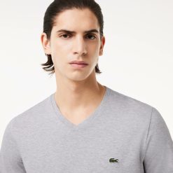 T-Shirts | LACOSTE T-Shirt Col V En Jersey De Coton Pima Uni