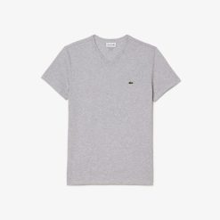 T-Shirts | LACOSTE T-Shirt Col V En Jersey De Coton Pima Uni