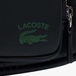 Sacs A Bandouliere | LACOSTE Petit Sac Bandouliere Alga Unie Lacoste Avec Texture Perforee