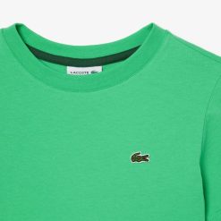 Vetements Fille | LACOSTE T-Shirt Uni En Jersey De Coton