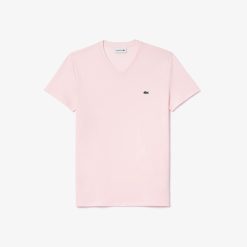 T-Shirts | LACOSTE T-Shirt Col V En Jersey De Coton Pima Uni