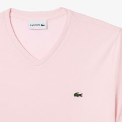 T-Shirts | LACOSTE T-Shirt Col V En Jersey De Coton Pima Uni