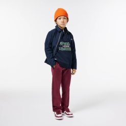 Vetements Fille | LACOSTE Sweatshirt Imprime Col Zippe En Coton