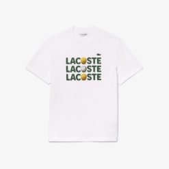 T-Shirts | LACOSTE T-Shirt En Coton Epais Imprime Balles