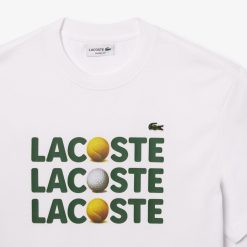 T-Shirts | LACOSTE T-Shirt En Coton Epais Imprime Balles