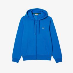 Sweatshirts | LACOSTE Sweatshirt Jogger Zippe Homme En Molleton Lacoste Avec Poche Kangourou