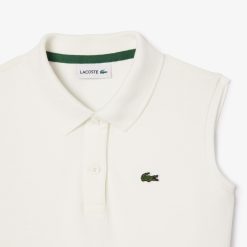 Vetements Fille | LACOSTE Robe Polo Fille Lacoste Avec Taille Cintree En Pique Stretch