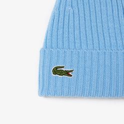 Chapeaux & Casquettes | LACOSTE Bonnet En Laine Cotelee