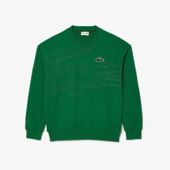 Sweatshirts | LACOSTE Sweatshirt Jogger Col Rond Homme Lacoste Loose Fit Imprime Crocodile