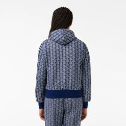 Sweatshirts | LACOSTE Hoodie Zippe En Jacquard Monogramme