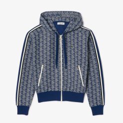 Sweatshirts | LACOSTE Hoodie Zippe En Jacquard Monogramme