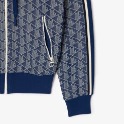 Sweatshirts | LACOSTE Hoodie Zippe En Jacquard Monogramme